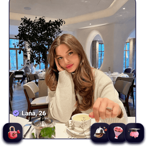 Интерфейс эксклюзивного приложения для знакомств, показывающий премиум-профили верифицированных пользователей и высококачественные совпадения